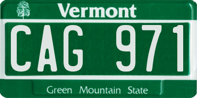 VT license plate CAG971