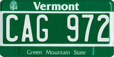 VT license plate CAG972
