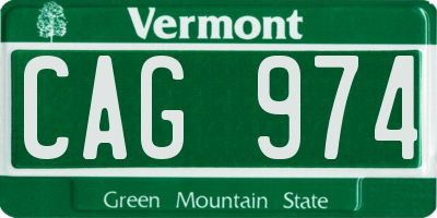 VT license plate CAG974