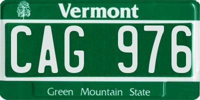 VT license plate CAG976