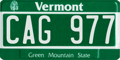VT license plate CAG977