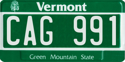 VT license plate CAG991