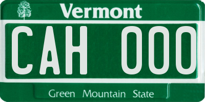 VT license plate CAH000