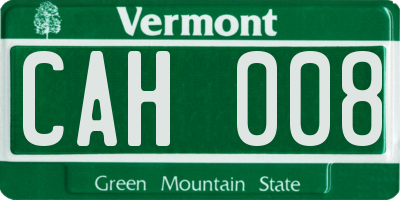 VT license plate CAH008