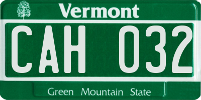 VT license plate CAH032