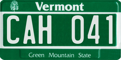 VT license plate CAH041