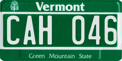 VT license plate CAH046