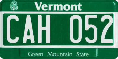 VT license plate CAH052