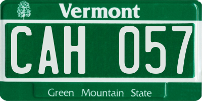 VT license plate CAH057