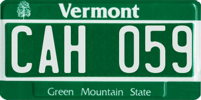 VT license plate CAH059