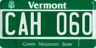 VT license plate CAH060