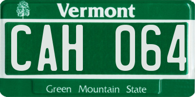 VT license plate CAH064