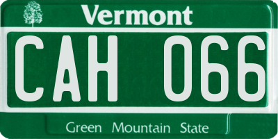 VT license plate CAH066