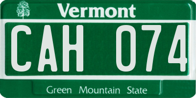 VT license plate CAH074