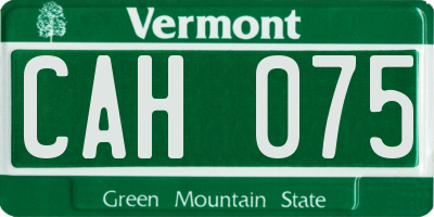 VT license plate CAH075