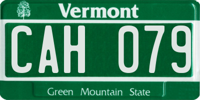 VT license plate CAH079