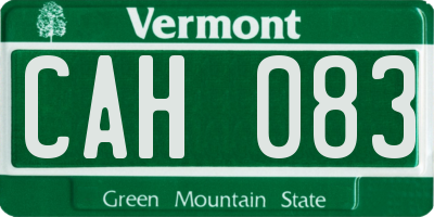 VT license plate CAH083