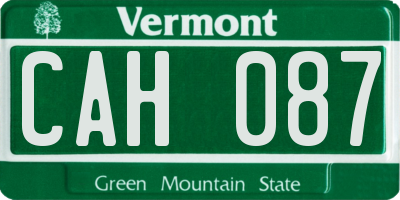 VT license plate CAH087