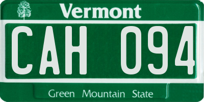 VT license plate CAH094