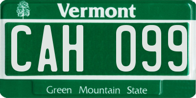 VT license plate CAH099