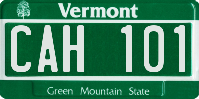 VT license plate CAH101