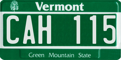 VT license plate CAH115
