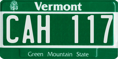 VT license plate CAH117
