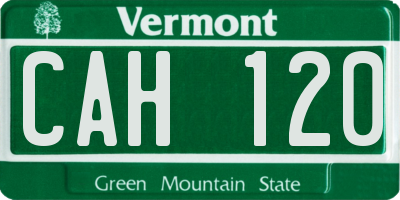 VT license plate CAH120