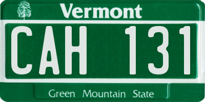 VT license plate CAH131