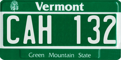 VT license plate CAH132