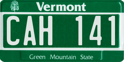 VT license plate CAH141