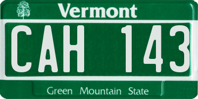 VT license plate CAH143