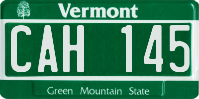 VT license plate CAH145
