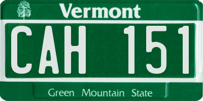 VT license plate CAH151