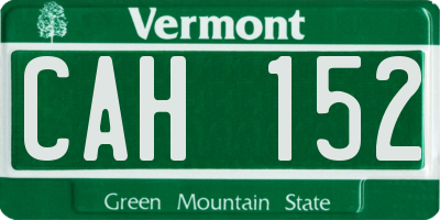 VT license plate CAH152