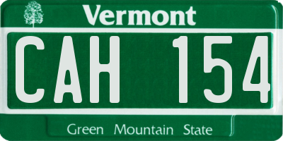 VT license plate CAH154