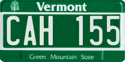 VT license plate CAH155