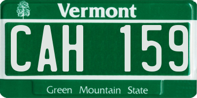VT license plate CAH159