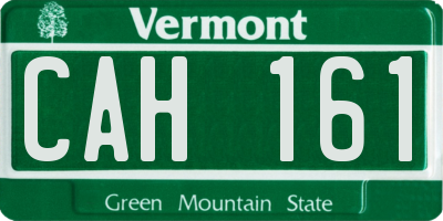 VT license plate CAH161