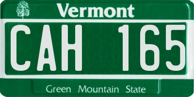 VT license plate CAH165