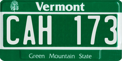 VT license plate CAH173