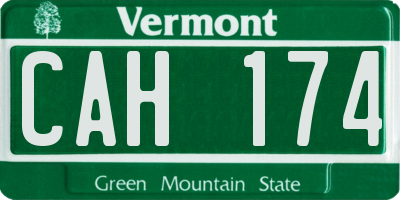 VT license plate CAH174