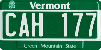 VT license plate CAH177