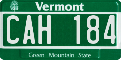 VT license plate CAH184