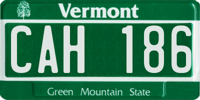 VT license plate CAH186