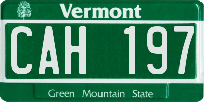 VT license plate CAH197
