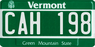 VT license plate CAH198