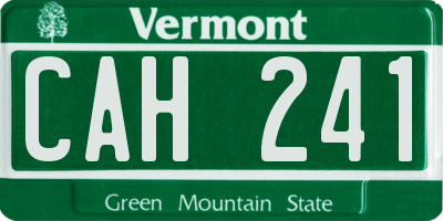 VT license plate CAH241
