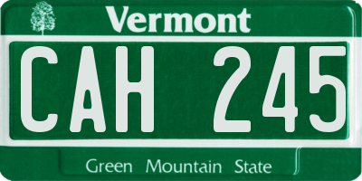 VT license plate CAH245