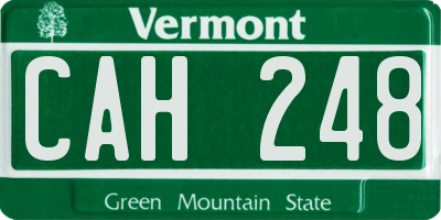 VT license plate CAH248
